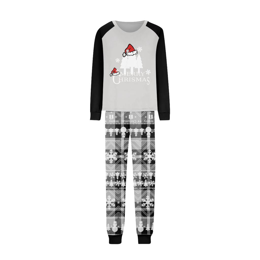 Print Cute Family Set Pajamas, Home Clothes, Family Set Long Sleeve Top Pants Set