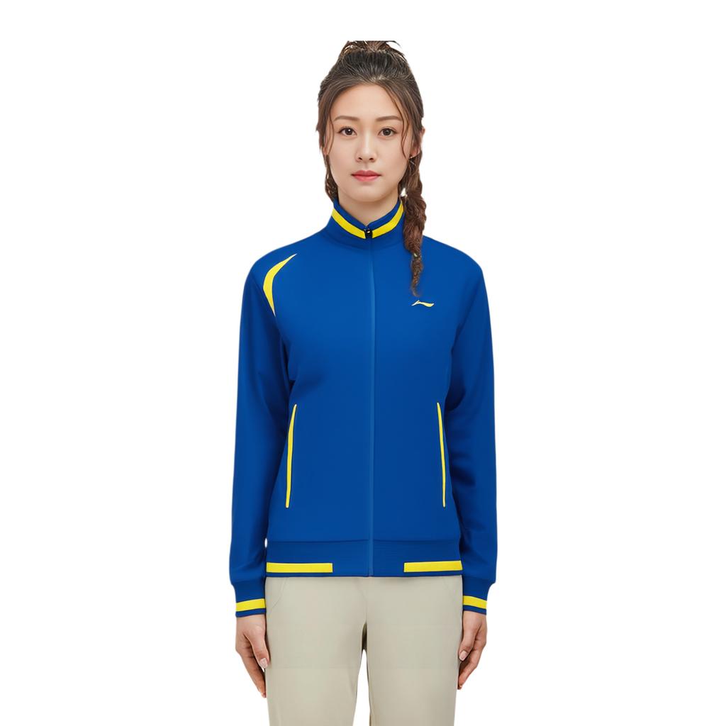 Li Ning Logo Stehkragen Strickjacke Sweatshirt Damen Sweatshirt Hellblau AWDM546-1