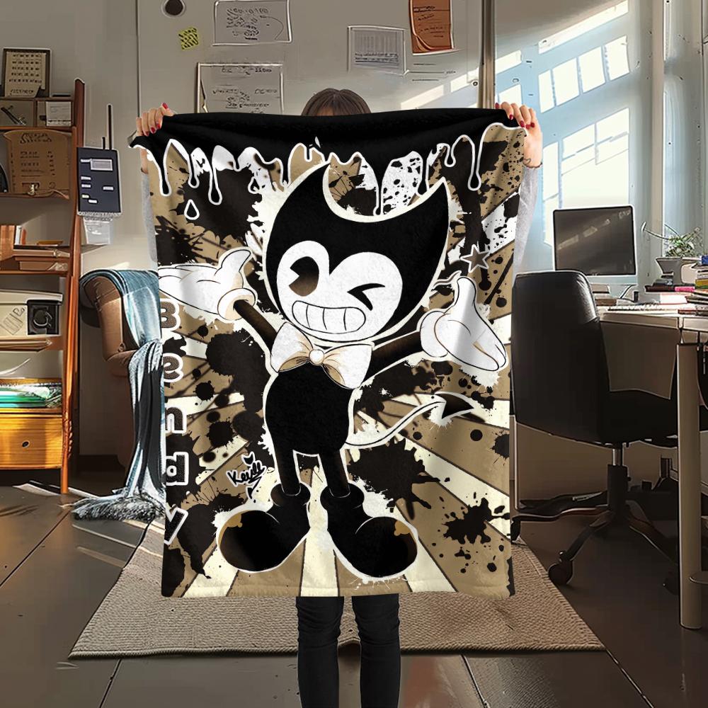 1Pc Bendy Print Flannel Blanket, High quality Comfortable for All Seasons, Home Decor, Warmth and Comfort, Perfect for Christmas Gifts