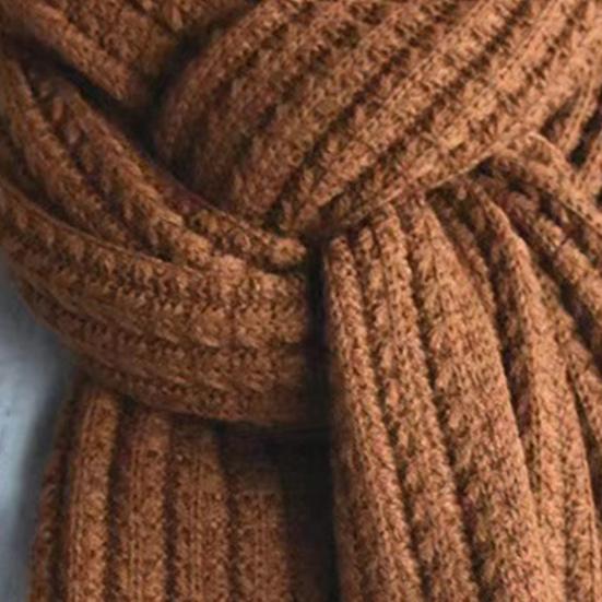 Couple Winter Scarf Warm Thick Knitted Long Scarf Solid Color Soft Large Wrap Outdoor Indoor Cold Weather Neck Warmer