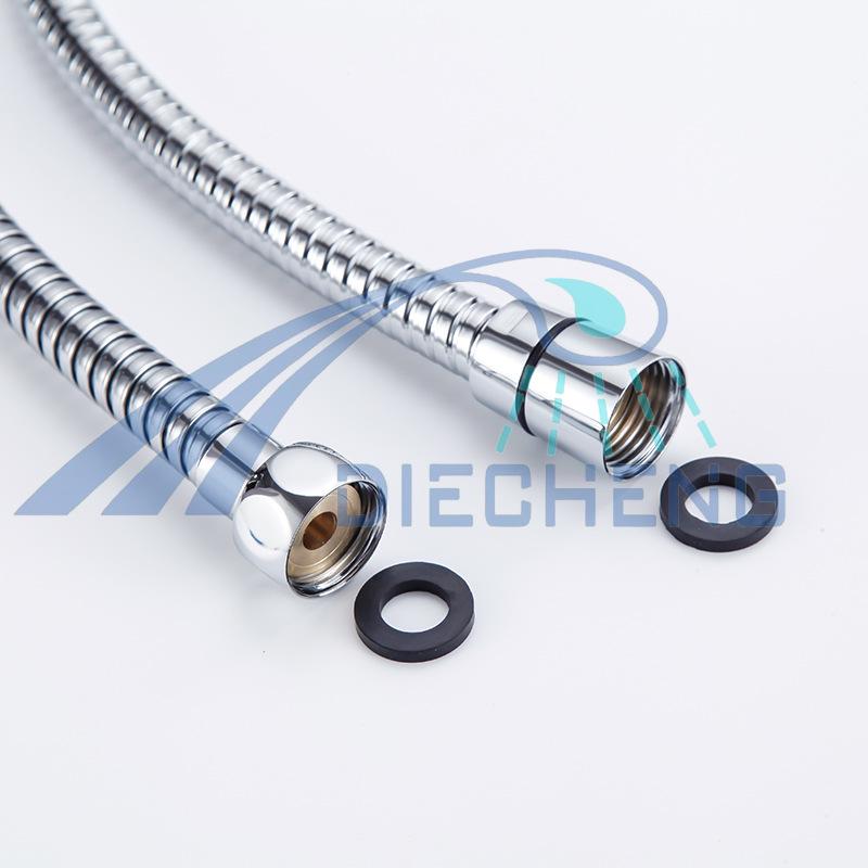 European & Japanese Style High-Pressure Shower Hose: 1.5-2m, Cold/Hot Water, Copper Cap, Stainless Steel, Double Buckle