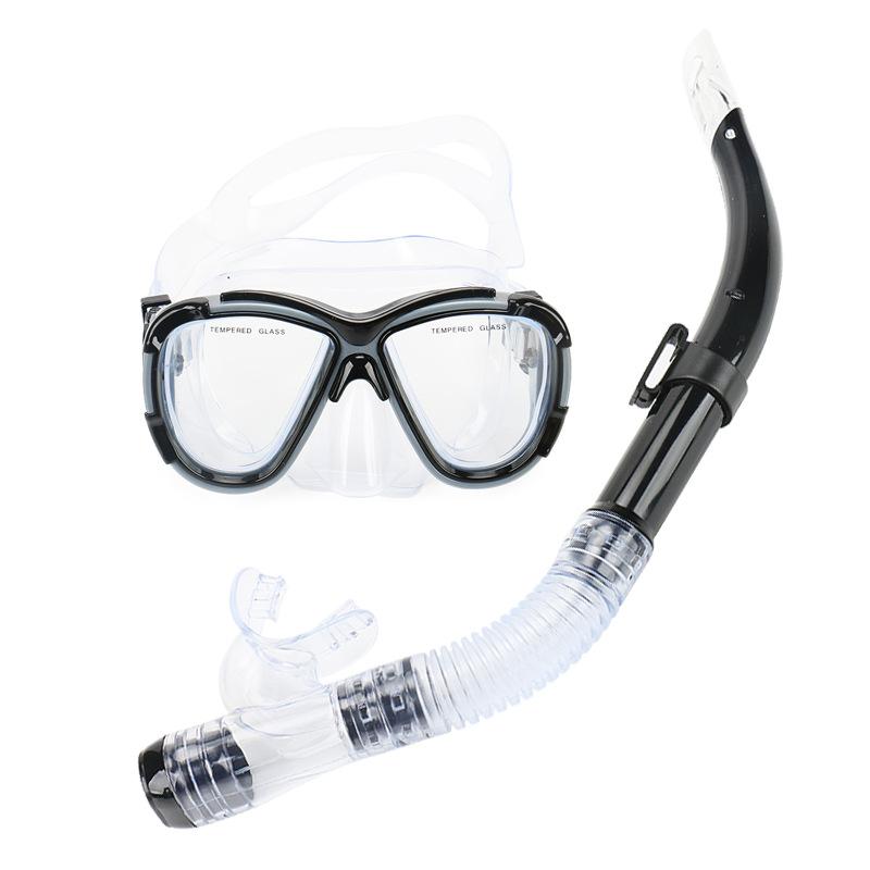 Large vision mask, tempered glass diving goggles set.