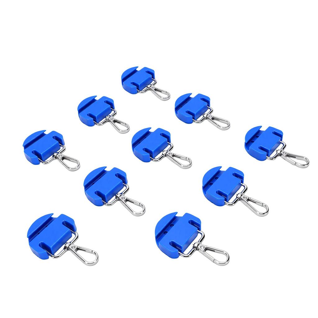 10PCS Kayak Clip Water Sports Equipment Blue 360 degrees  Rotating Lightweight Practical Buckle Paddle Board Clip