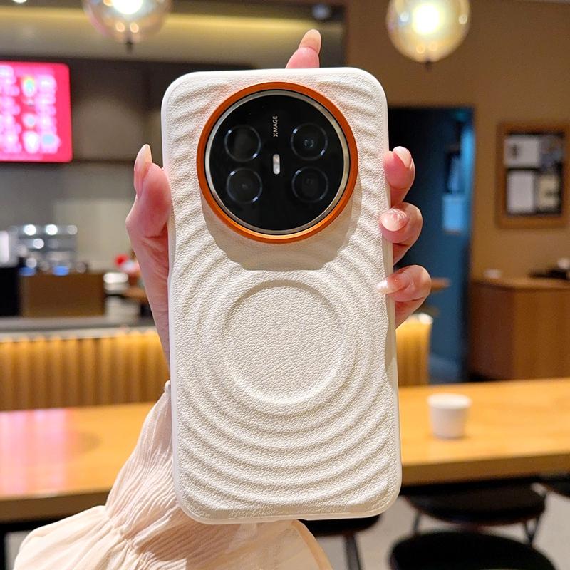 For Huawei Mate 70 Air Case Magnetic Luxury Ripple Pattern PU Leather Dropproof Protection Phone Cover