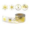 Christmas Gold Hot Stamping Transparent Round Self-Adhesive Stickers for Gift Packaging