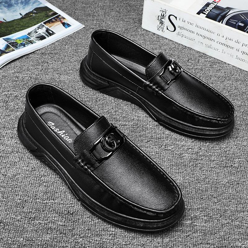 Doudou boty pánský jarní trend malé kožené boty pánské ležérní boty britské nazouvací líné trendy boty univerzální