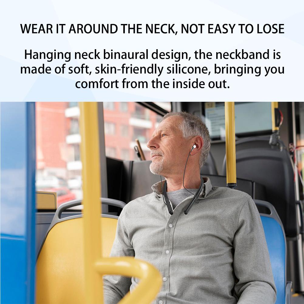 Bluetooth neck hanging binaural in ear neck hanging hearing aid