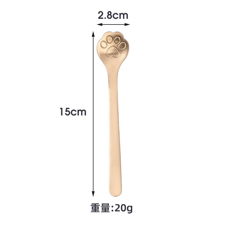 Creative 304 Stainless Steel Coffee Spoon Spoons Cute Stirring Spoons Gold Cat Paw Tea Coffee Spoon Dessert Kitchen Tools