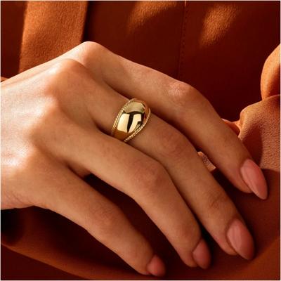 European and American Light Luxury High-end Feeling Zircon Ring With Adjustable Opening For Female Engagement and Wedding Rings
