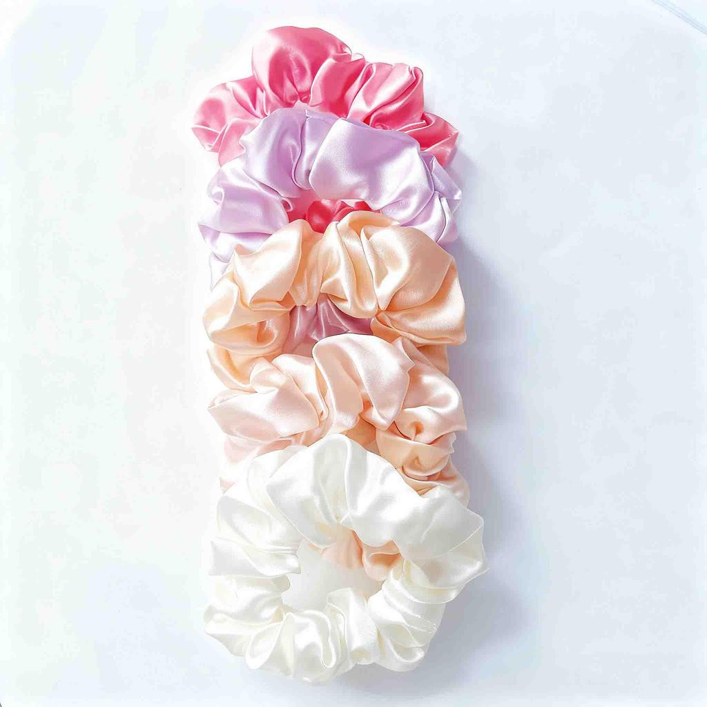 European & American Retro Satin Scrunchie – Solid Color, Oversized, French-Style Hair Accessory