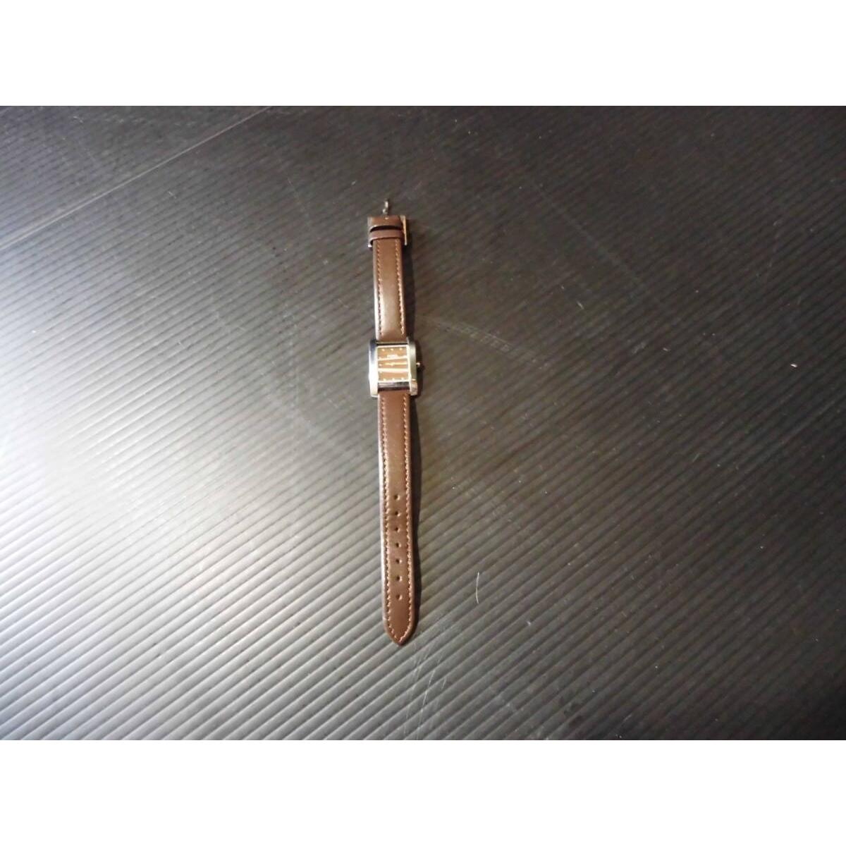 Used FENDI watch square case brown leather belt 7000L used item