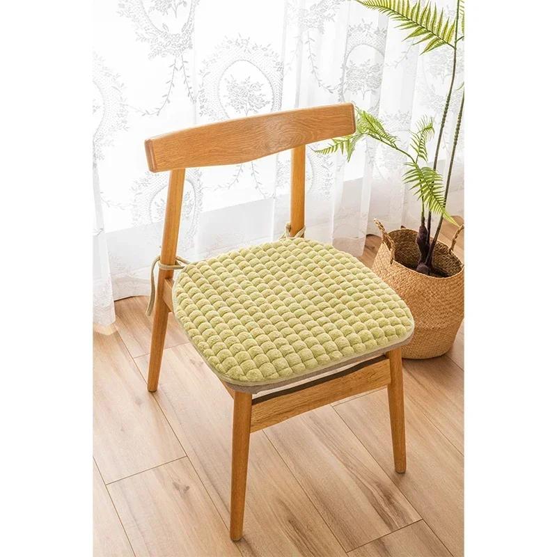 Winter-thicker Square Chair Cushion Seat Pad With Tie Cotton Seat Cushion Filling Dining Chair Cushion Non-Slip Dinning ChairPad