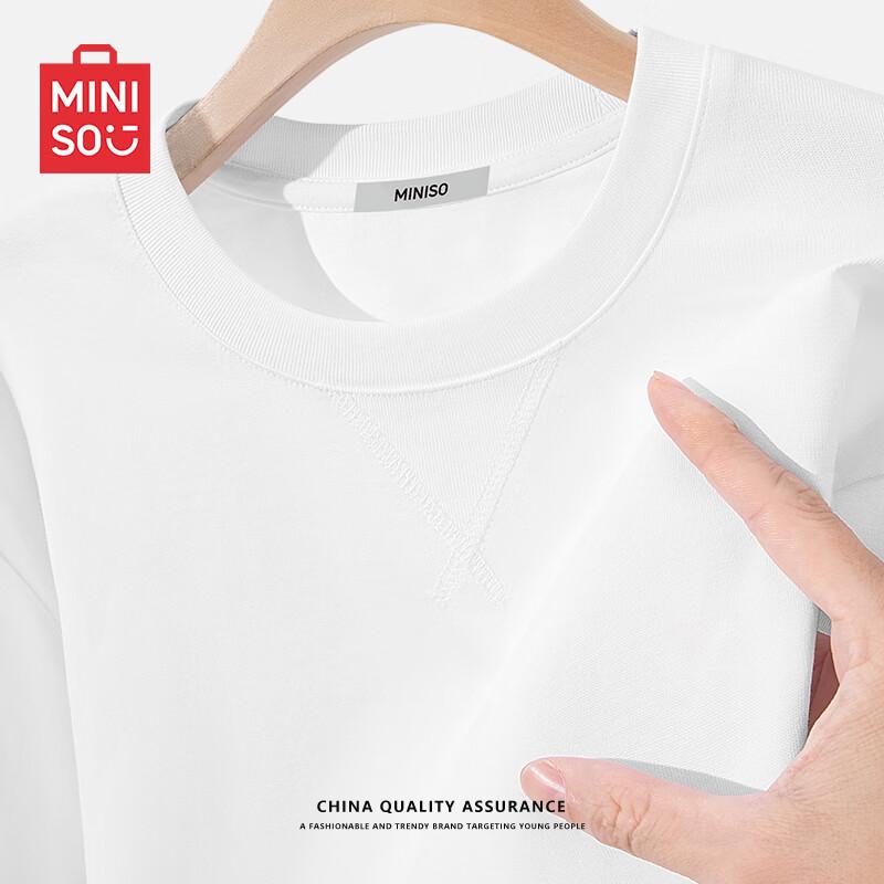 MINISO Men s Loose Fit Pure Cotton Long-Sleeve T-Shirt L