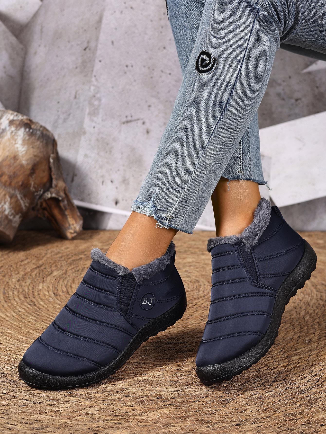 Women s Warm Padded Thickened Snow Boots Comfortable Soft Elastic Thick Sole Non-slip Cushioning Casual Sports Cotton Shoes 36