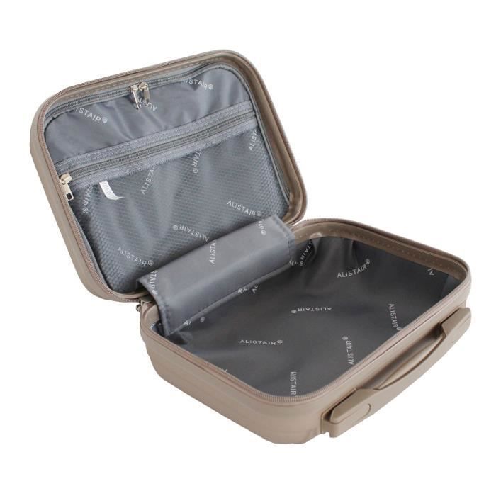 Alistair airo – valise taille cabine 52cm et vanity – abs ultra légère  et résistante spécial compagnie low cost – champagne