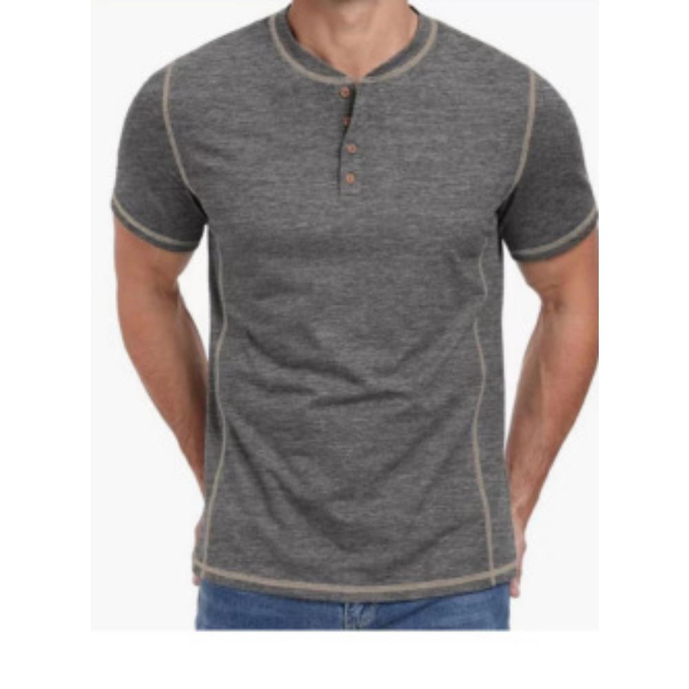 

Мужская летняя футболка с круглым вырезом и цветным топом XXXL темно-серого