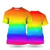 Rainbow T-Shirt Unisex Short Sleeved Top Tees Carnival Printed T-Shirts Pattern Oversized Men's Clothing