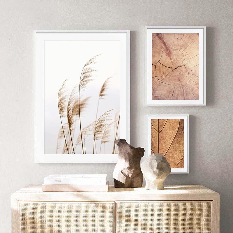 

Желтая трава, листья, текстура дерева, настенная живопись на холсте, плакаты на скандинавскую тему и принты, украшение для гостиной, картина, домашний декор