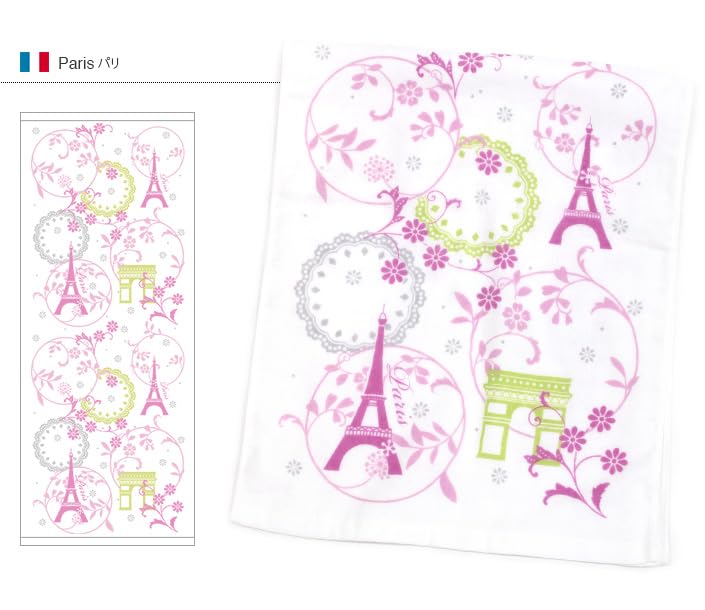 hiorie Face Towels, Gauze Towels, 3-Piece Set, Cute Travel Pattern, Made in Japan, Thin, Quick-Drying, Travel Series 3-Piece Set