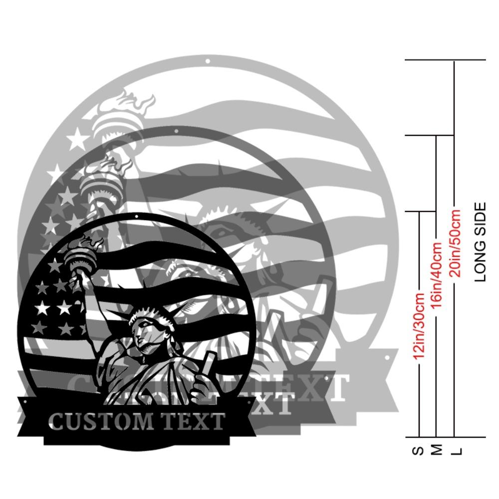 Custom Metal Patriot Emblem Wall Decor, Personalized Sign