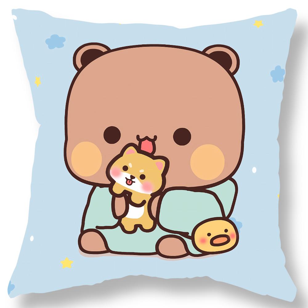 Urocza poszewka na poduszkę z nadrukiem misia Prezent Kawaii Kreskówka Animacja Pokój dzienny Sofa Poszewka na poduszkę Dekoracja pokoju domowego sypialni