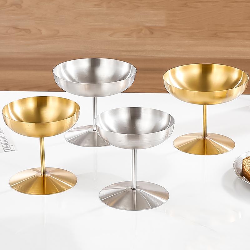 Cupă din oțel inoxidabil 304 Desert înghețată Bar cu picioare înalte Rechizite pentru restaurante de vin