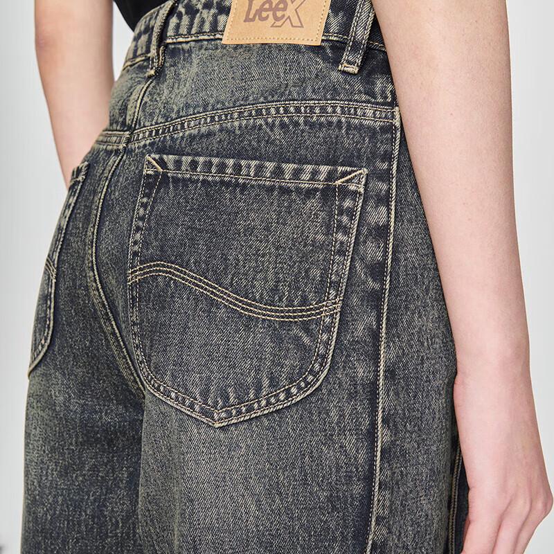 Lee 25 Vintage Dark Blue High-Waist Wide-Leg Jeans