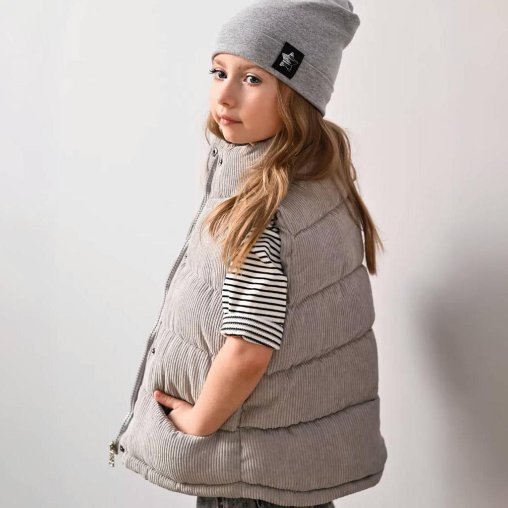 Thickened Corduroy Children's Vest Warm Casual Solid Color Jacket Boys Girls Autumn Spring Fashion Collar Waistcoat 1-10T