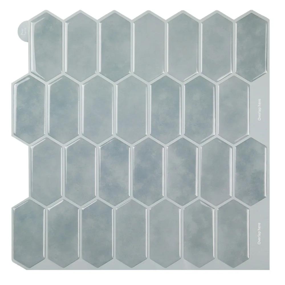 Self-adhesive Stereo Wall Stickers Waterproof 3D Peel and Stick Backsplash 12" x 12" Oil Proof Wall Tile for Kitchen Bathroom