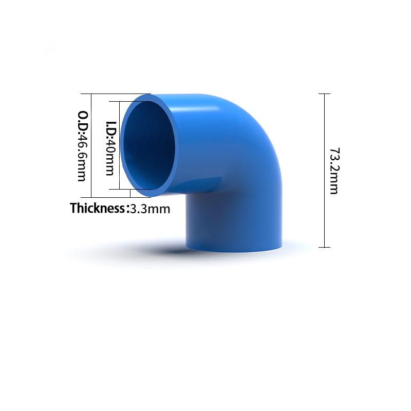 1-20PCS 20-50mm Blue PVC Elbow Water Pipe Fittings 90° Water Right Angle Bend Joint Fish Tank Fittings