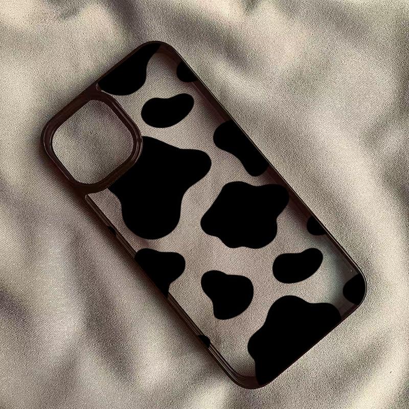 Cute Cow Print Transparent Phone Case for iPhone 17 16 15 14 13 12 11 Pro Max 16E Air X XR XS 7 8 Plus SE 2022 Shockproof Cover iPhone 15
