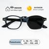 Vintage Rivet Frame Myopia Glasses Prescription Photochromic Anti Blue Light Women Eyewear Short Sight