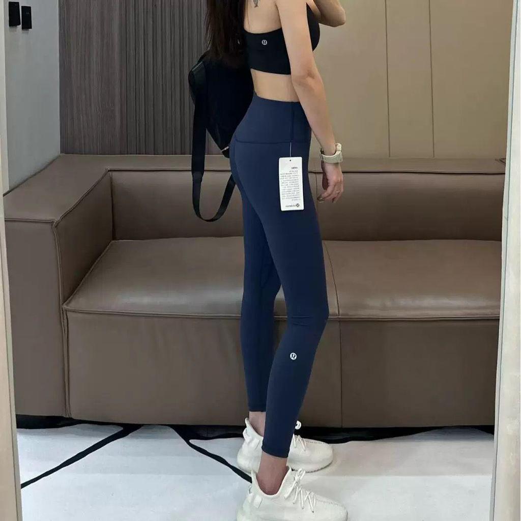 Lulu Original Align High-Waist Yoga Pants: Bare-Feel, Breathable, Quick-Dry, Peach-Lifting, Cropped Fitness Pants.