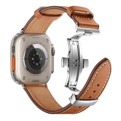 Apple watch ultra 2 için deri kayış kordon 49mm 45mm 41mm 44mm 40mm 42mm bilezik correa kordon iWatch serisi 8 7 9 SE 6 5 4