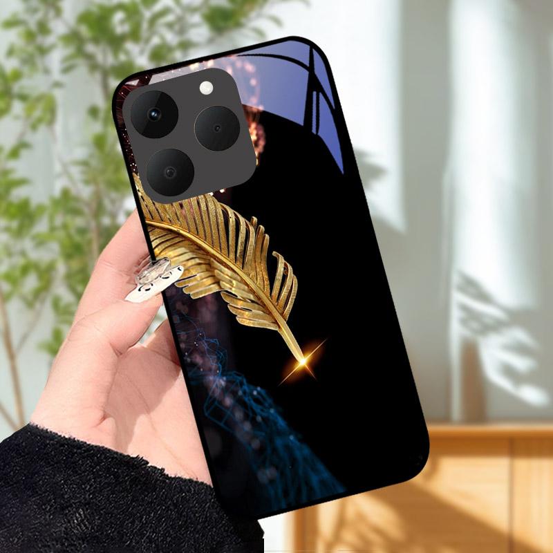 Für Realme 15T 5G Hülle Luxus Mode Bemalt Stoßfest Gehärtetes Glas Handyhülle Für Realme15T 15 T Hülle Schale RMX5111 Capa
