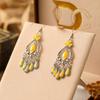 Vintage Ethnic Style Drop Oil Water Drop Earrings for Women Simple Geometric Silver Color Earring Vacation Daily Jewelry