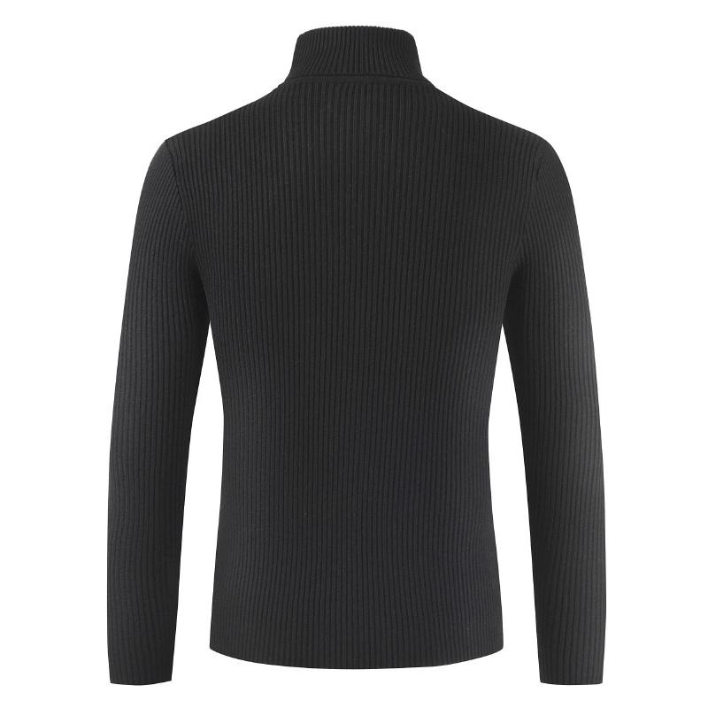 Autumn and Winter Men's High Neck Sweater Korean Version Slim Fit Youth Solid Color Pullover Bottom Knitted Jersey