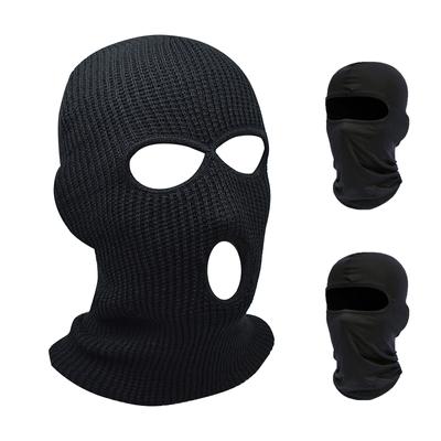 CHCYCLE 3-Loch-Winter-Strick-Vollgesichtsmaske, Ski-Sturmhaube, Gesichtsmaske für Männer und Frauen, Skifahren, Snowboarden, Radfahren, Wandern