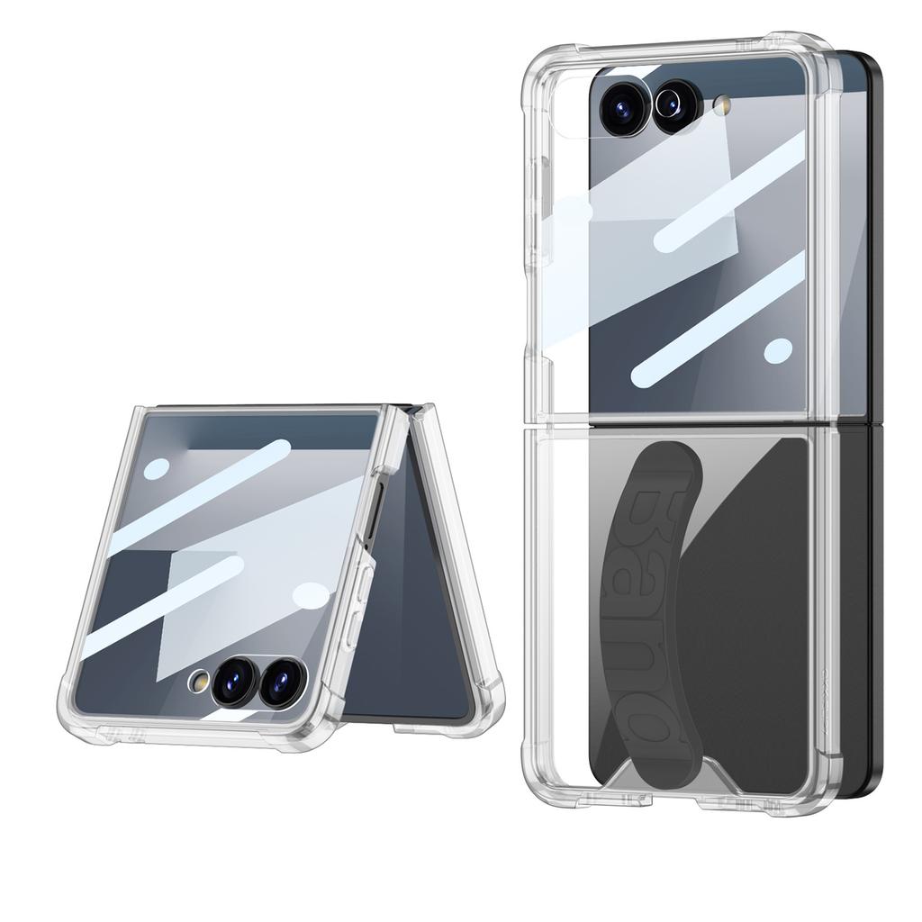 Samsung ZFlip7 Handyhülle Faltbarer Bildschirm Galvanisiertes Phantom Voll Inklusive Silikon Armband Hülle Folie Schutzhülle Hartschale
