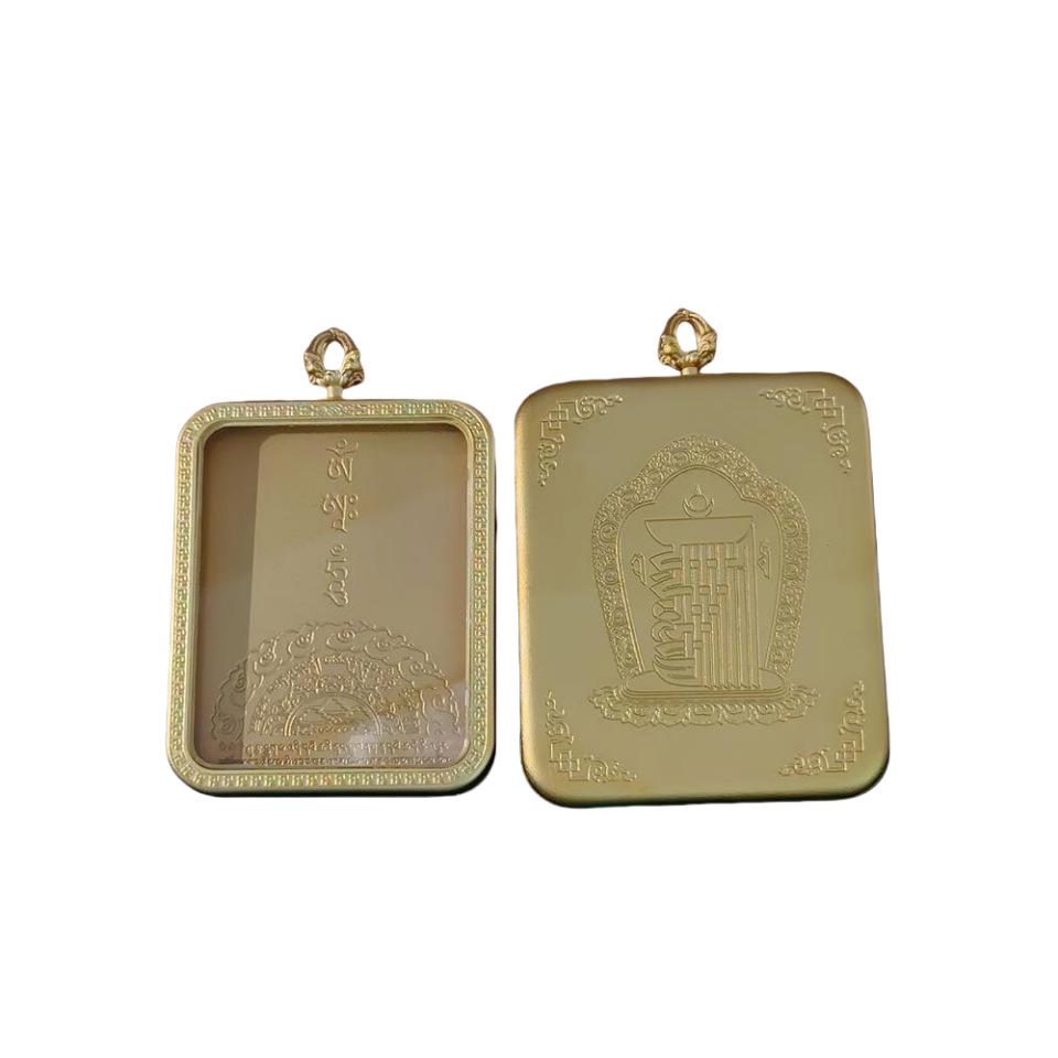 Ten-Faced Self-Liberated Vajra Pendant Necklace - Thangka Jewelry Box, Brass, Gold & Silver DIY Tibetan Accessory