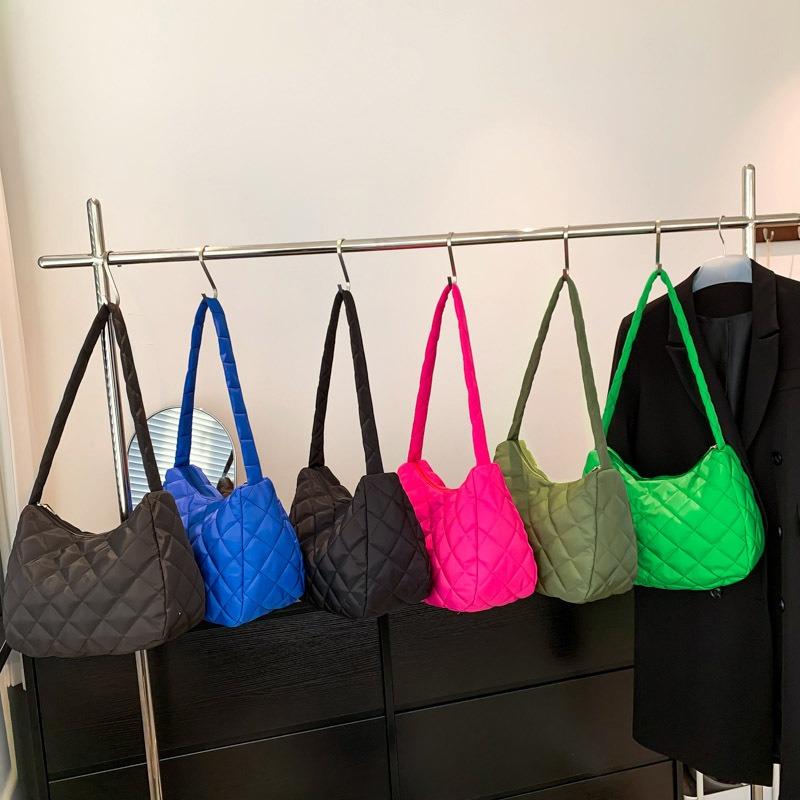 Simple Cotton Embroidery Thread Underarm Bag Women's New Textured Large-capacity Commuting Shoulder Bag Bag