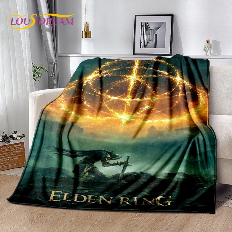 Elden Ring 3D Printed Game Gamer Soft Plush Blanket,Flannel Blanket Throw Blanket for Living Room Bedroom Bed Sofa Picnic Cover