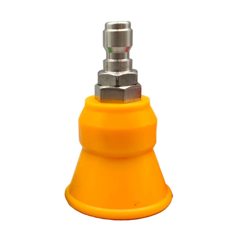 

High-Pressure Water Gun Nozzle Splash-proof Sleeve Fan Nozzle Stainless Steel Washer Sprayer 1/4 Quick Plug Pressure Washer Tips жовтий