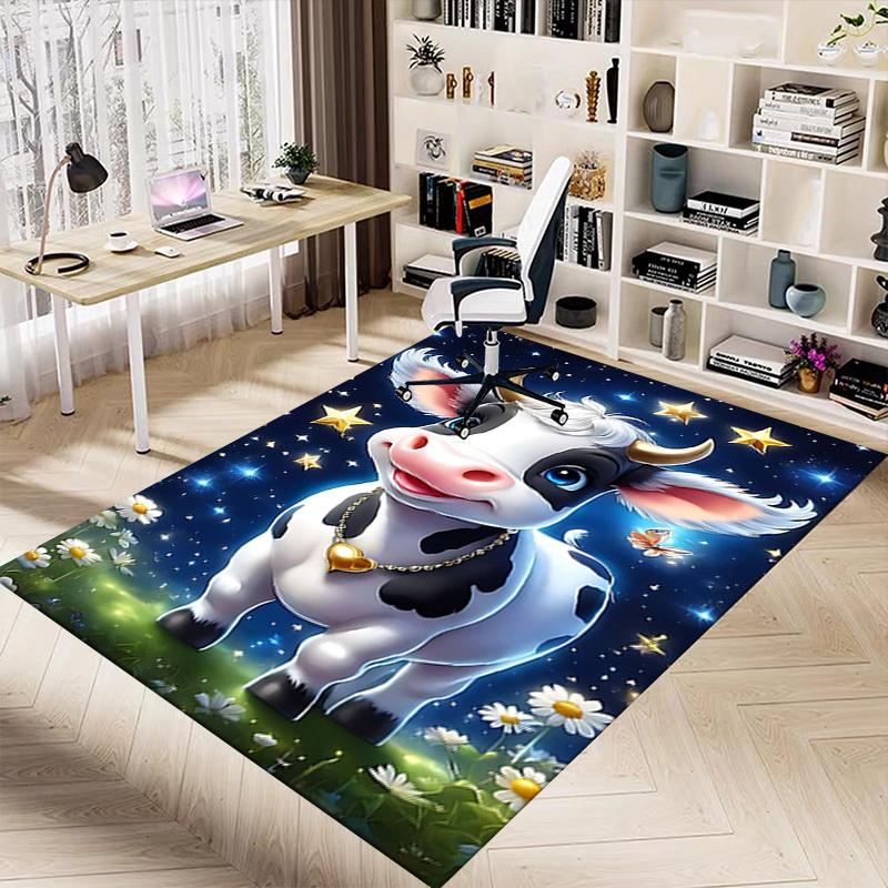 1PC cow stars Non-Slip Floor Carpet Compatible for Office&Living Room&Bedroom&Dining room - Flat - Weave Machine-S0343