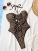 Fio Dental Sexy Maiô Feminino Peça Única Roupa de Banho Feminina Vazado Biquíni Monokini Roupa de Natação Roupa de Banho Moda Praia
