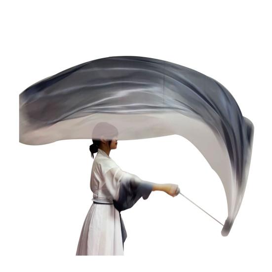 Belly Dance Veil Poi Faux Silk Scarf with Poi Ball Throwing Balls