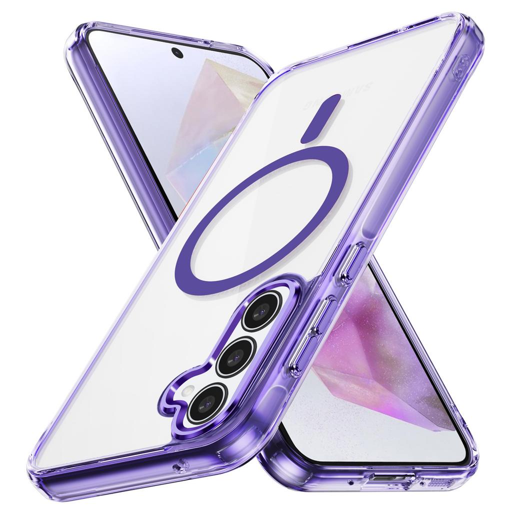 For Samsung Galaxy A35 5G Magnetic Phone Case TPU Frame Clear PC Back Cover