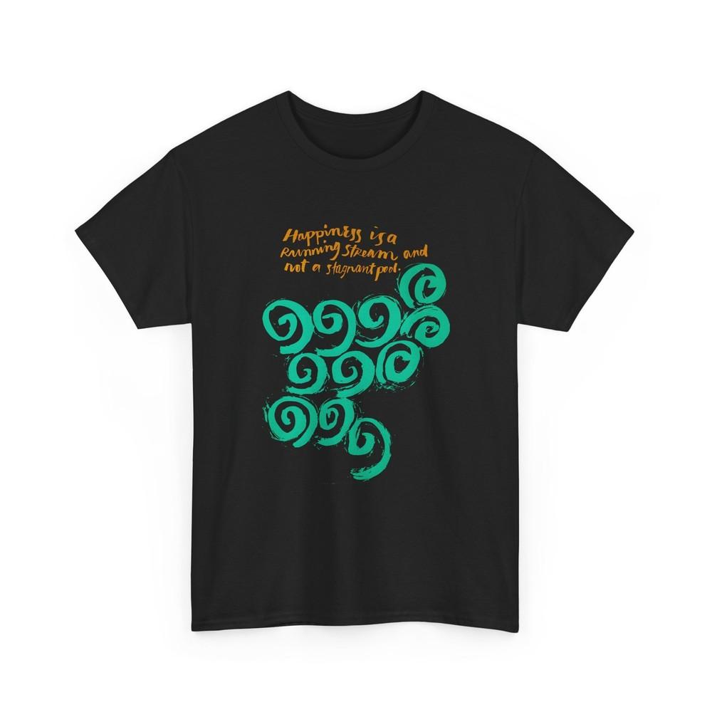 1968 mid century poster happiness is a running stream not a stagnant pool tshirt 4XL