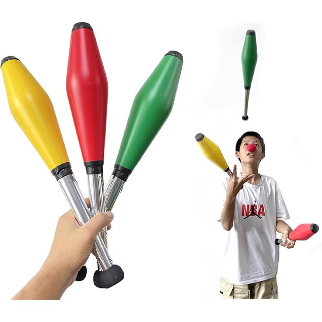 Alvinlite Professional Circus Juggling Clubs Juggling Pins Set of 3 Foam Juggling Sticks Beginner, Juggling Club Pin (8.5Ounce, 16.5")
