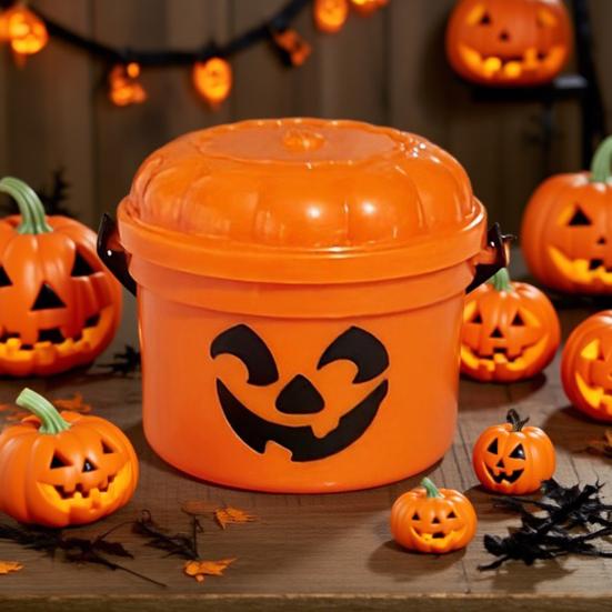 3/7Pcs Mini Pumpkin Bucket Striking Nostalgic Design Weird Atmosphere Spooky